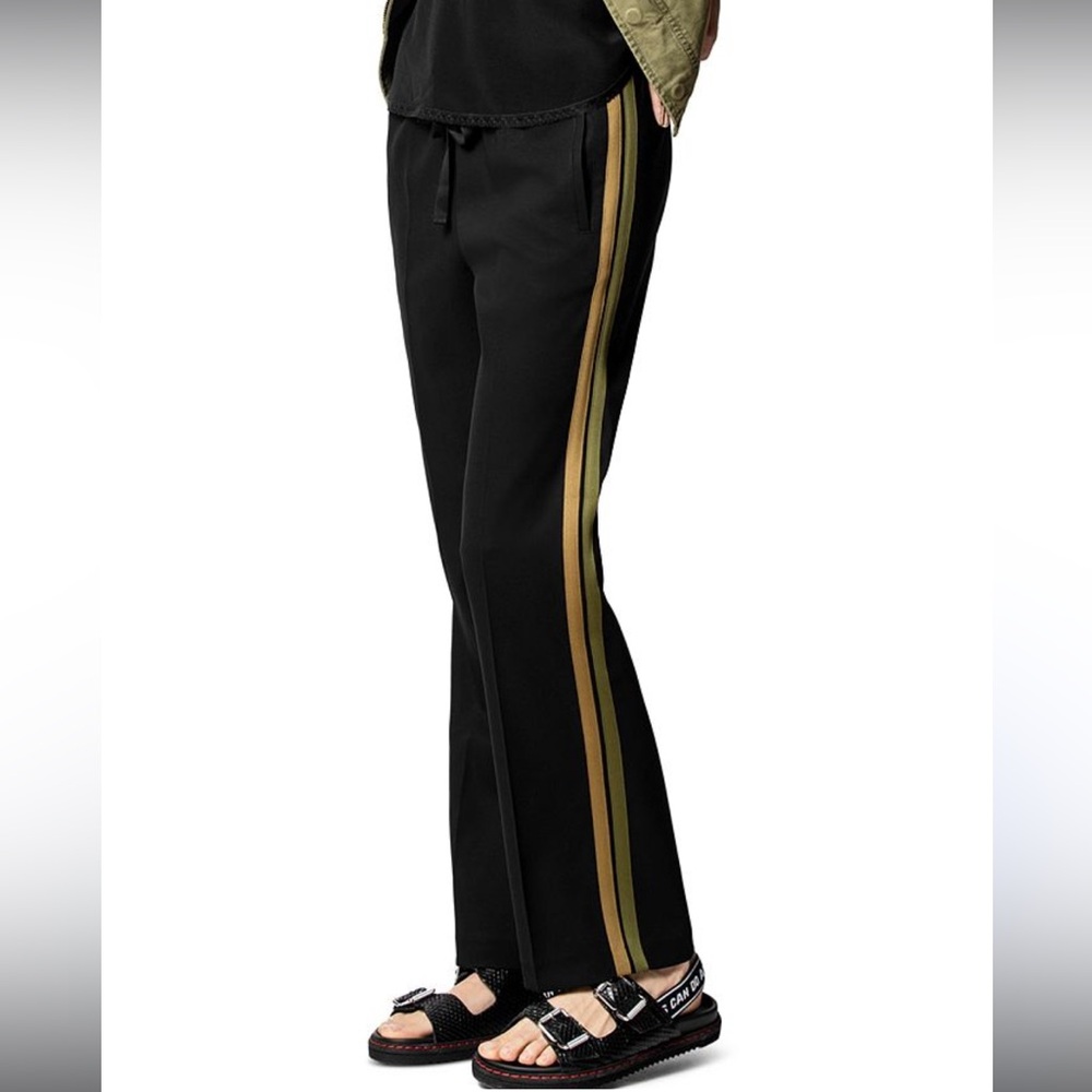 Zadig & Voltaire Black Joggers Poeme Side Stripe Track Pants In Noir Bis